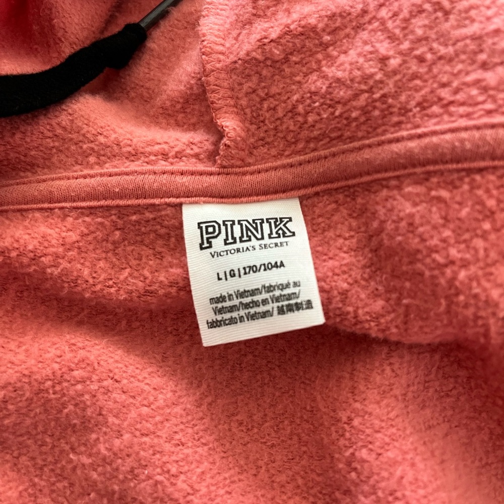 PINK Victoria’s Secret Full Zip Hoodie | Salmon Pink | Cozy Lounge Sweatshirt - Picture 9 of 16